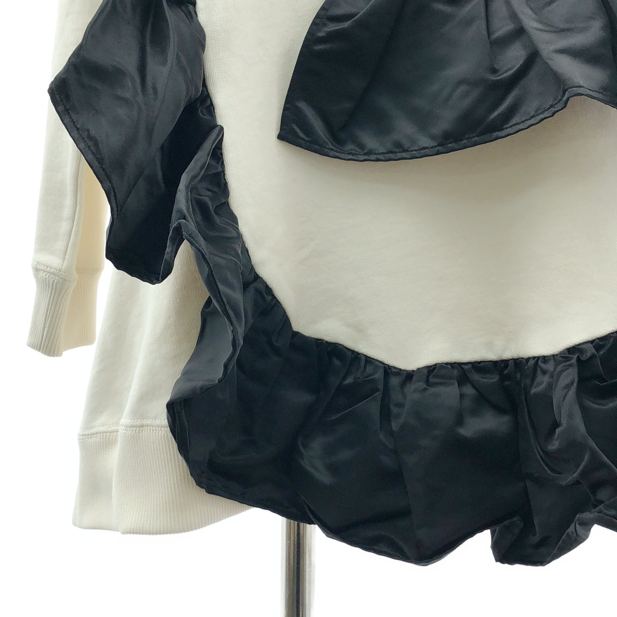 MM6 Maison Margiela / エムエムシックスメゾンマルジェラ | 2019AW | フリル装飾 オーバー スウェット トレーナー | S | ホワイト/ブラック | レディース