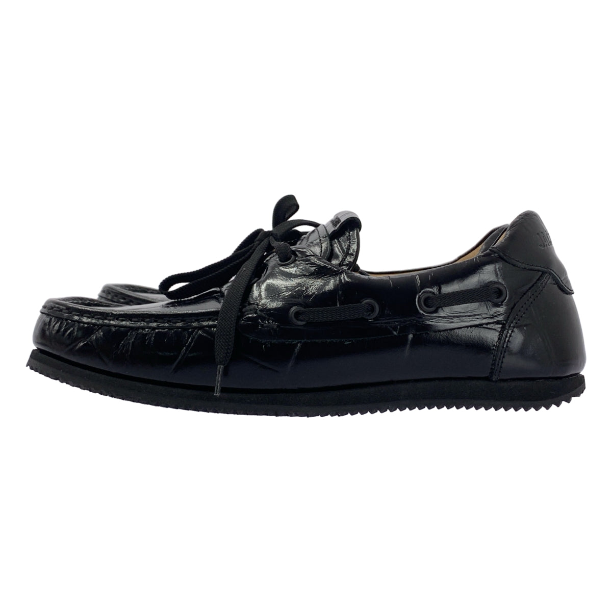 [全新品] JACQUEMUS Les Batto 壓花繫帶船鞋 | 40碼 | 黑色 | 男款