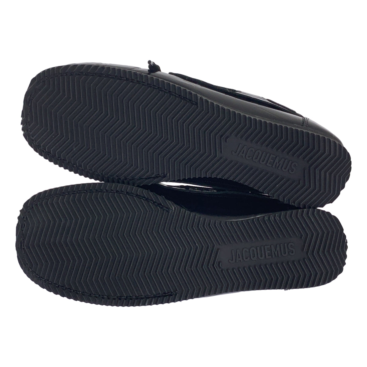 [全新品] JACQUEMUS Les Batto 壓花繫帶船鞋 | 40碼 | 黑色 | 男款