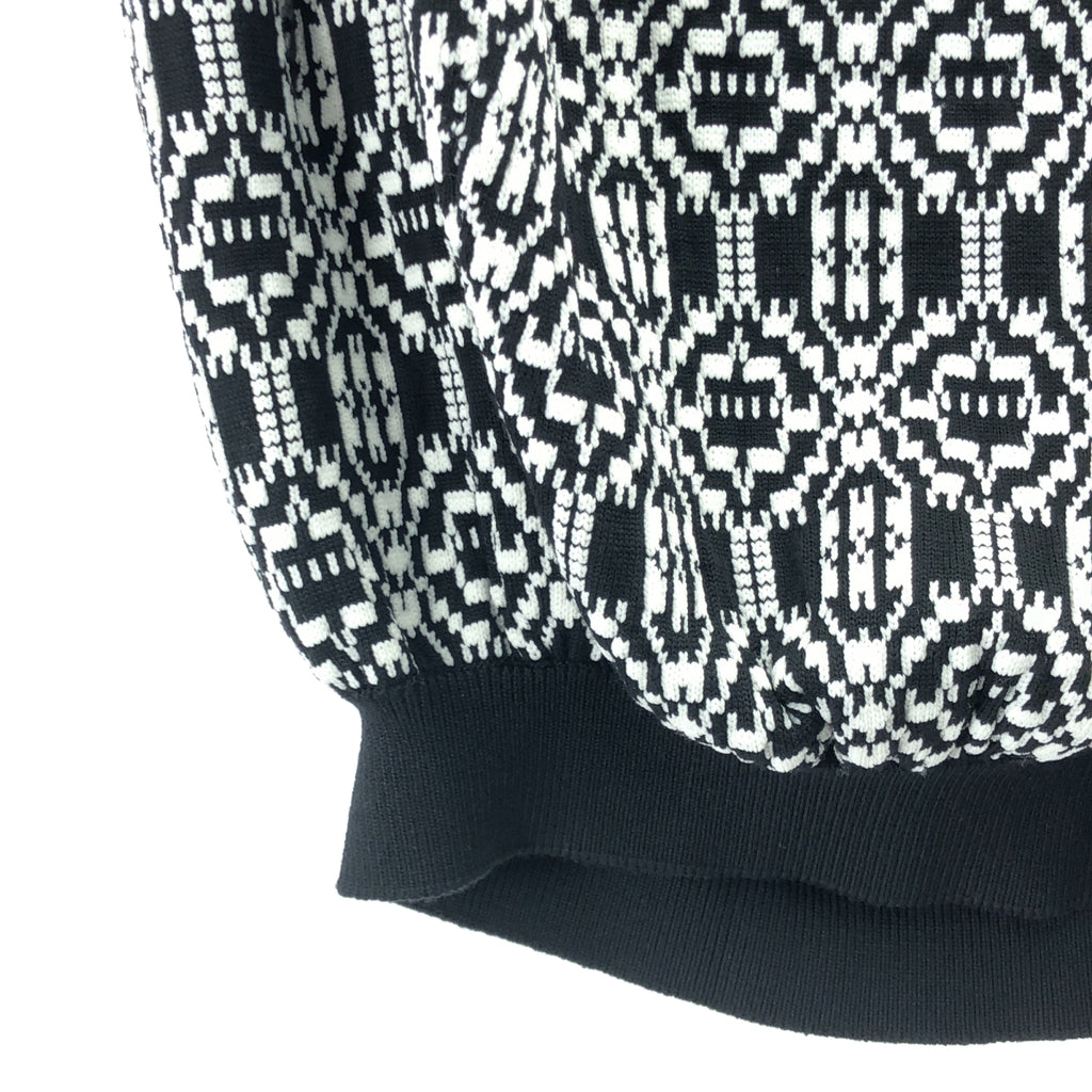 [類似新品] COMME des GARÇONS | 2021 秋冬 | 羊毛-聚酯全印花不對稱無袖針織衫 | XS 碼 | 黑色/白色 | 女款