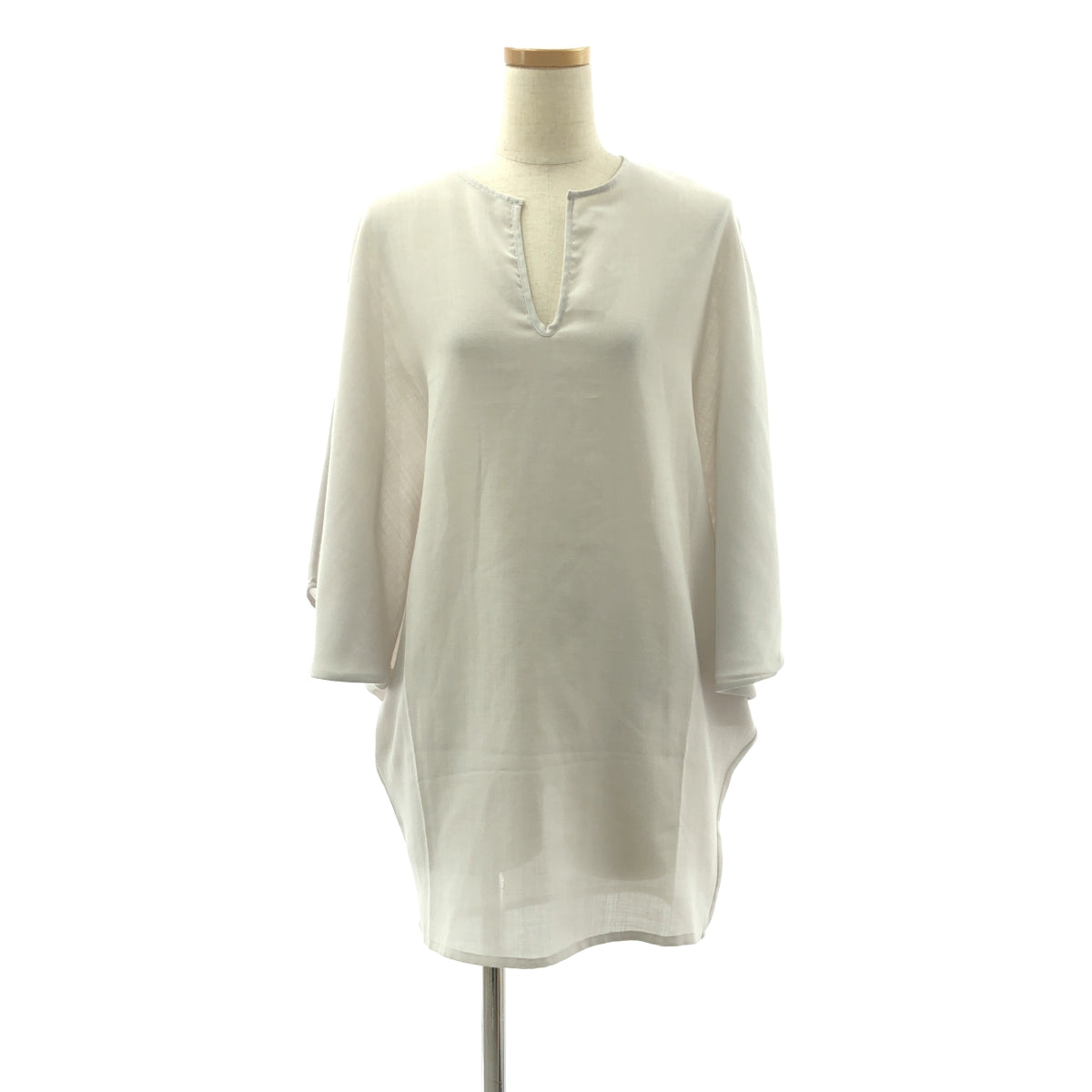 【美品】  Maison Martin Margiela / メゾンマルタンマルジェラ | 2009AW | キーネック ノースリーブ オーバー ブラウス | S | グレー | レディース
