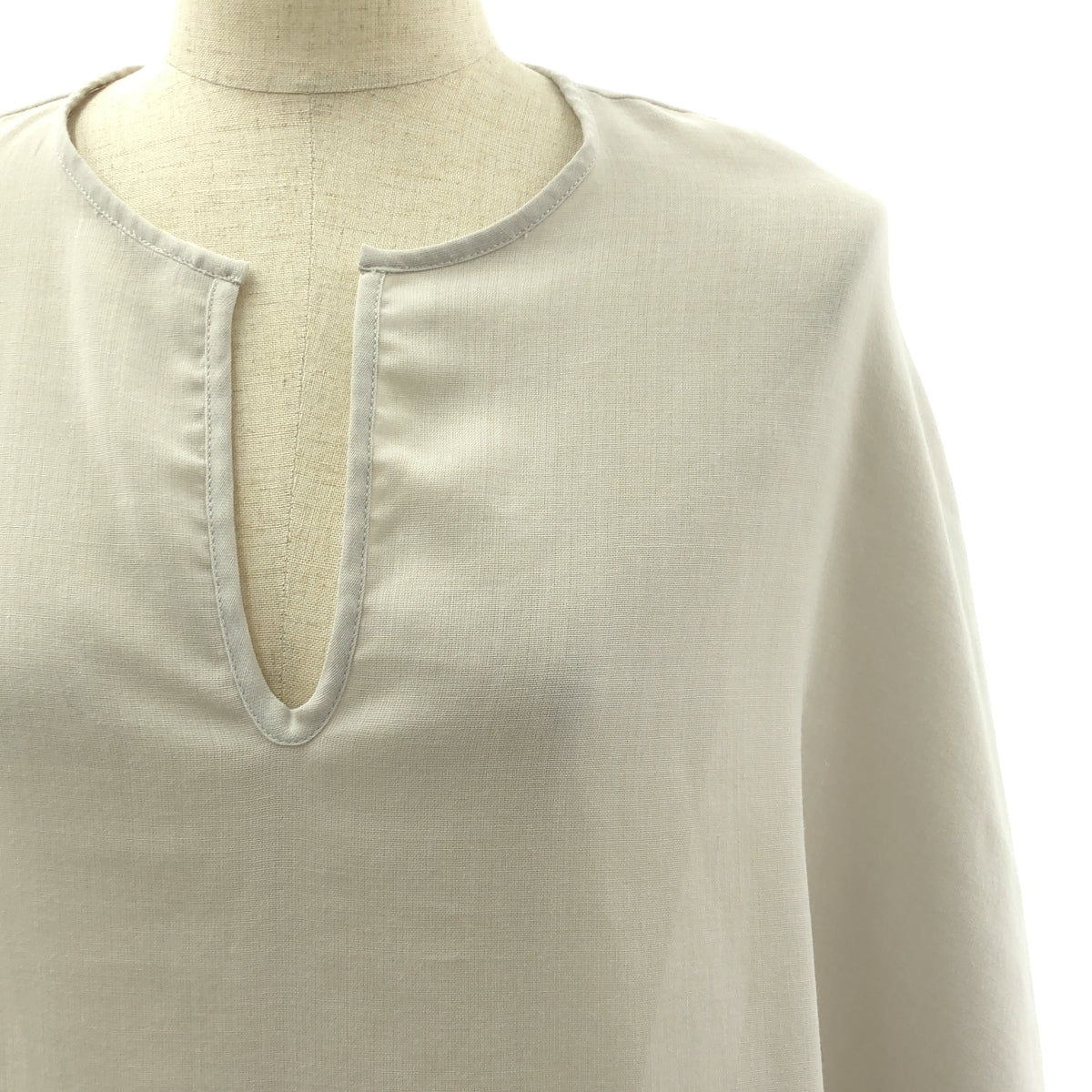 【美品】  Maison Martin Margiela / メゾンマルタンマルジェラ | 2009AW | キーネック ノースリーブ オーバー ブラウス | S | グレー | レディース