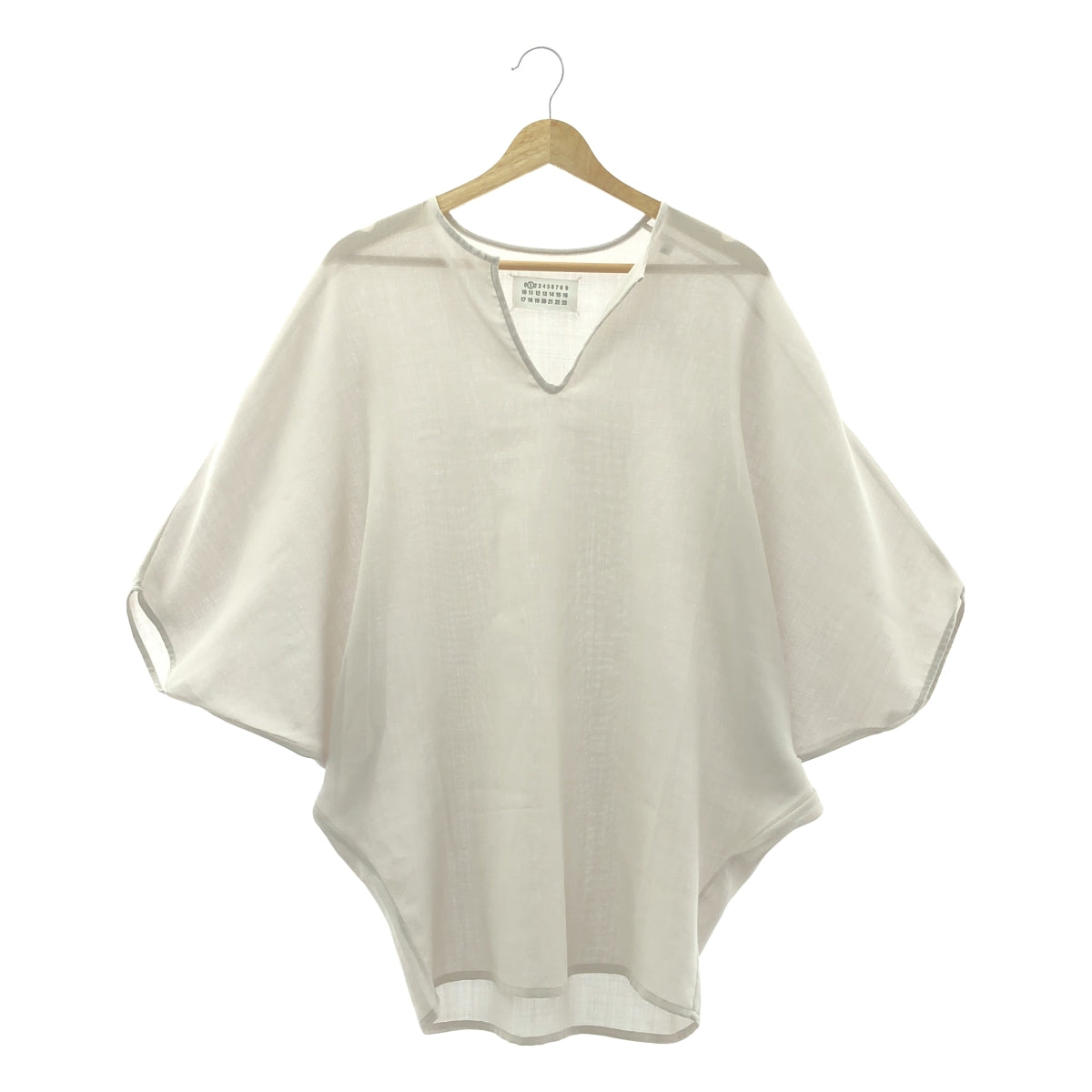 【美品】  Maison Martin Margiela / メゾンマルタンマルジェラ | 2009AW | キーネック ノースリーブ オーバー ブラウス | S | グレー | レディース
