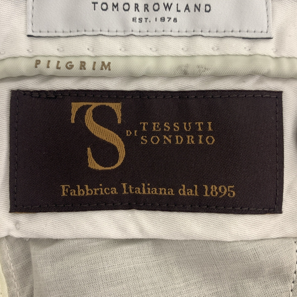 TOMORROWLAND PILGRIM / トゥモローランド ピルグリム | 2025SS | SONDRIO / ソンドリオ社 / SAVILE ROW ROYAL 生地 / EMINENTO / コットン 2プリーツ ストレート スラックス パンツ | 48 | オリーブ | メンズ