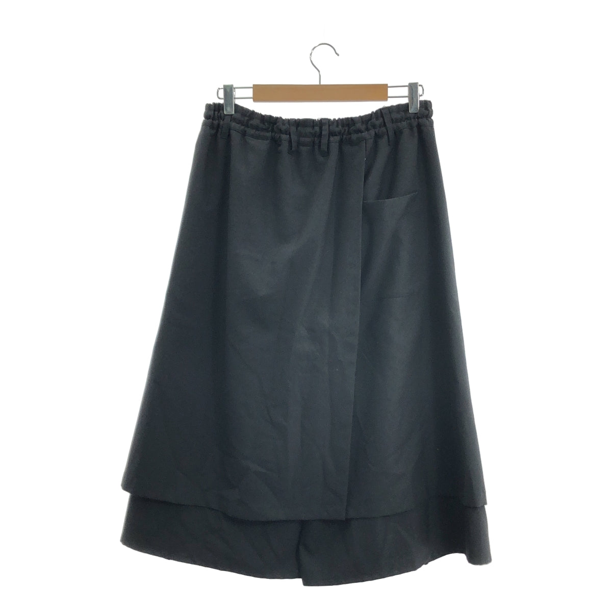 【美品】  Ground Y / グラウンドワイ | W Gabardine Round and Round Skirt Pants ウールギャバジン スカート パンツ | 3 | ブラック | メンズ