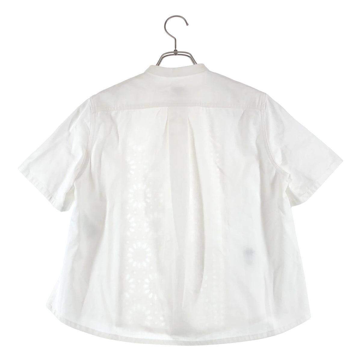 Christian Dior / クリスチャンディオール | 2023SS | Bee刺しゅう フラワーカッティング バンドカラー 半袖シャツ | 34 | レディース