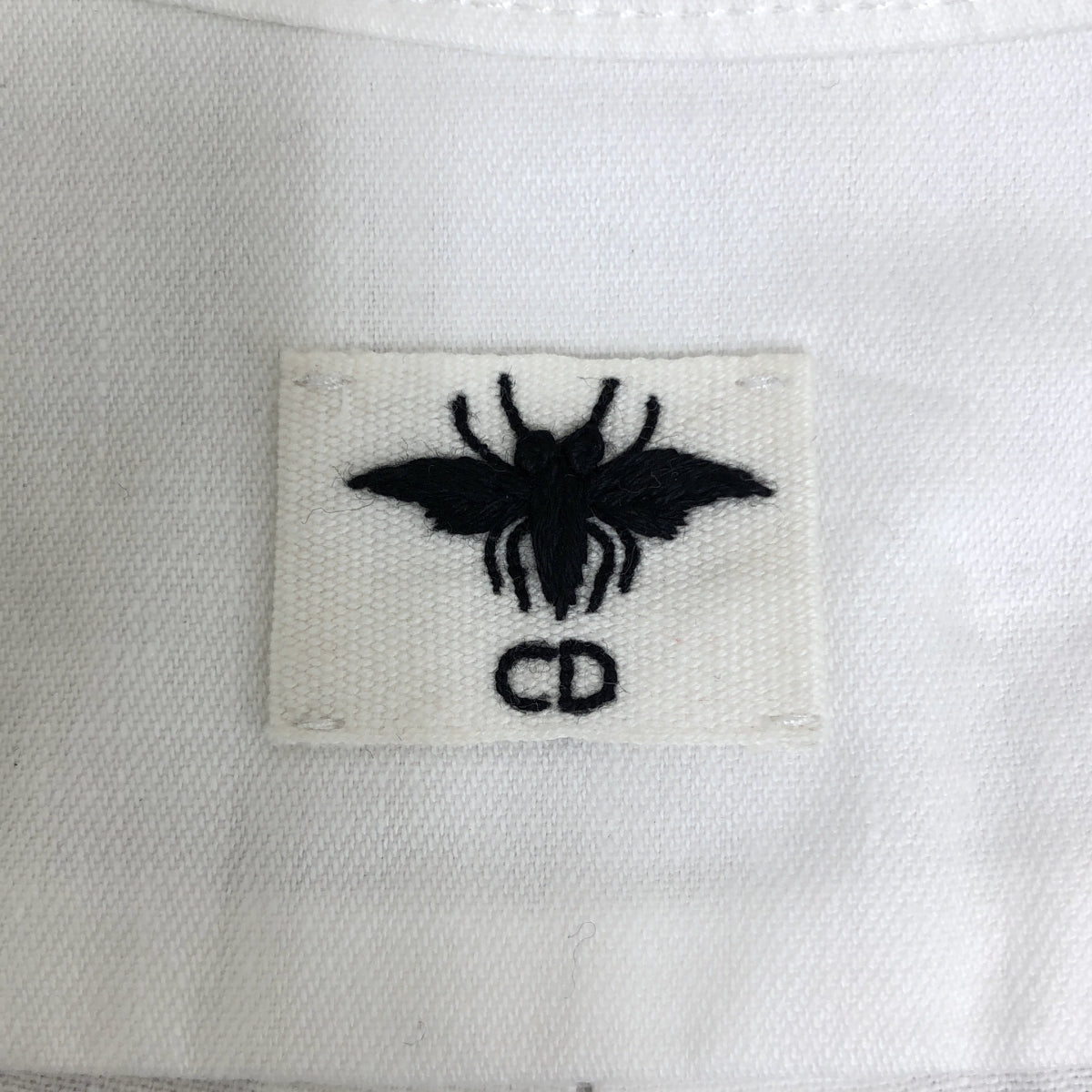 Christian Dior / クリスチャンディオール | 2023SS | Bee刺しゅう フラワーカッティング バンドカラー 半袖シャツ | 34 | レディース