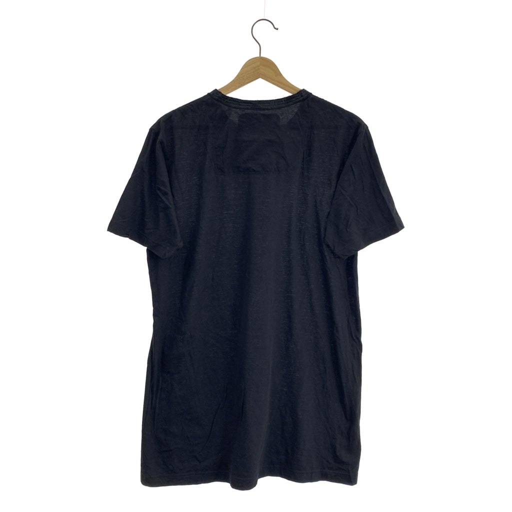 ziggy chen / ジギーチェン | コットン 襟シルク 切替 クルーネックTシャツ | 46 | メンズ