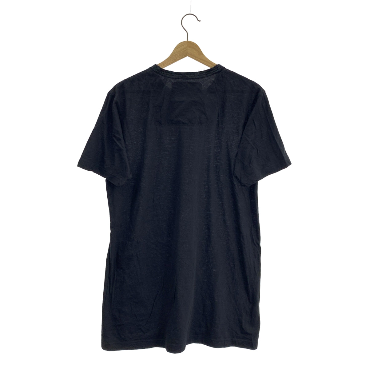 ziggy chen / ジギーチェン | コットン 襟シルク 切替 クルーネックTシャツ | 46 | メンズ