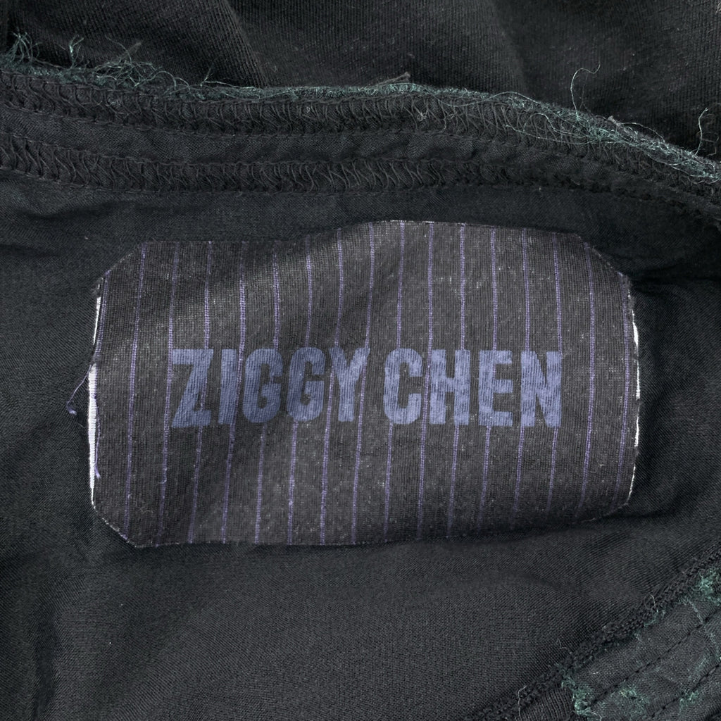 ziggy chen / ジギーチェン | コットン 襟シルク 切替 クルーネックTシャツ | 46 | メンズ