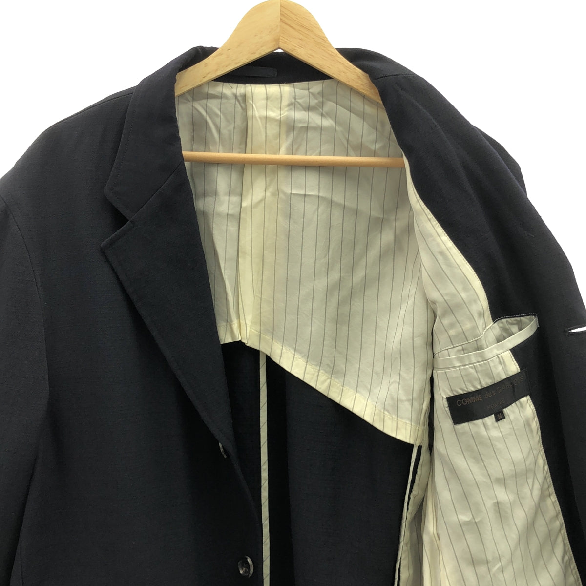 COMME des GARCONS HOMME / 콤데 갤슨 옴므 | 2001AW | 울 제품 세척 3B 테일러드 재킷 | M | 네이비 | 남성