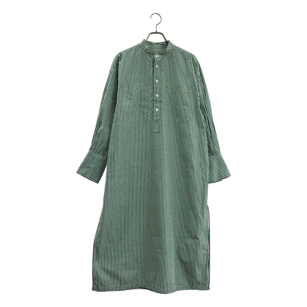 Tomorrowland MACPHEE | 棉質府綢條紋立領襯衫裙 | 尺寸 36 | 女款