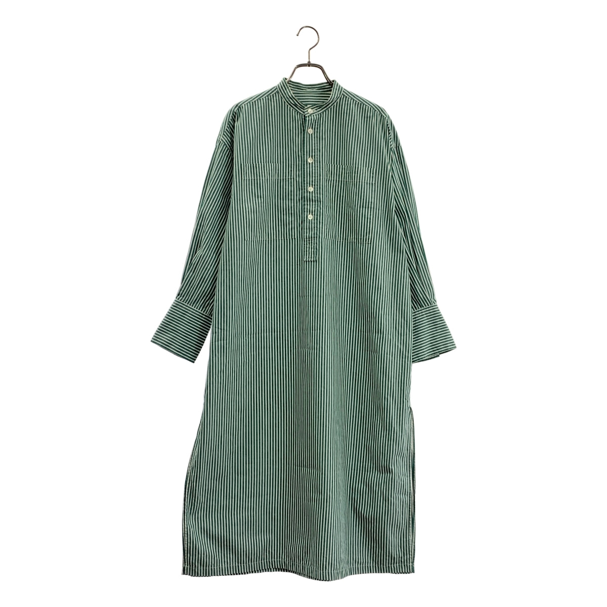 Tomorrowland MACPHEE | 棉質府綢條紋立領襯衫裙 | 尺寸 36 | 女款