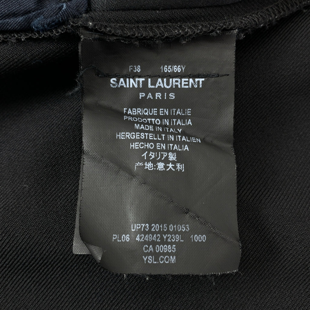 SAINT LAURENT PARIS / サンローランパリ | ウール サイドライン スモーキング スラックス パンツ | 38 | レディース
