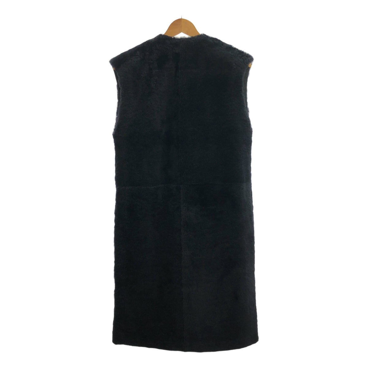 【美品】  HELMUT LANG / ヘルムートラング | リバーシブル ロング ムートンジレ | ブラック/ネイビー | レディース
