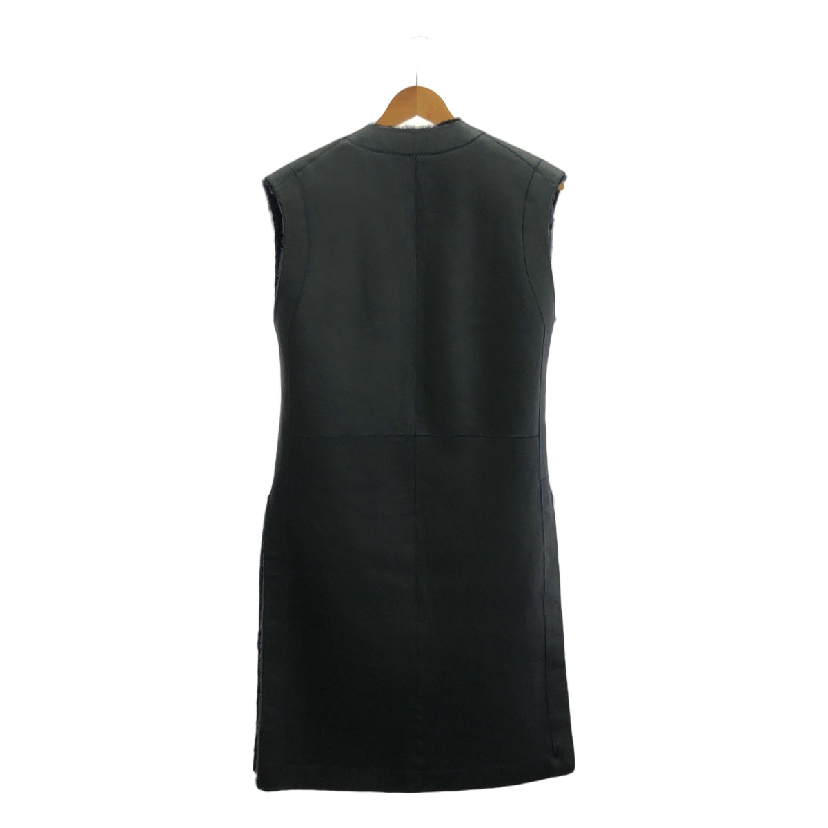【美品】  HELMUT LANG / ヘルムートラング | リバーシブル ロング ムートンジレ | ブラック/ネイビー | レディース