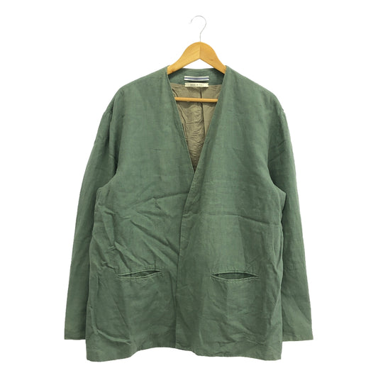 Cristaseya / Cristaseya | 2023SS | COLLARLESS JACKET Linen No-collar Jacket | L | ALGAE | Men's