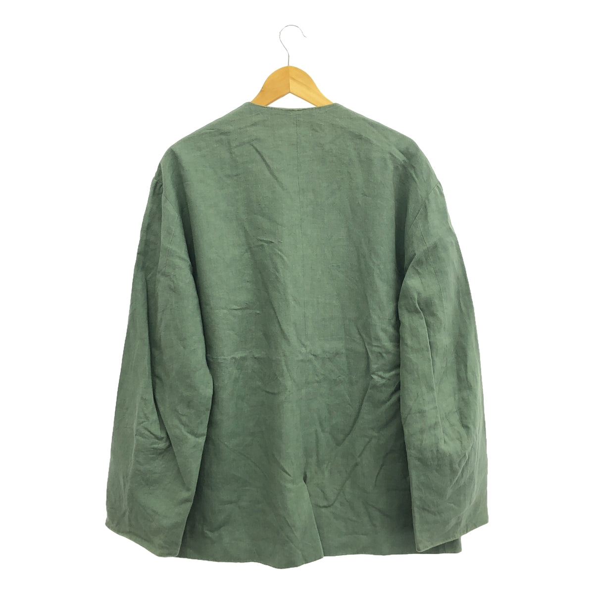 Cristaseya / クリスタセヤ | 2023SS | COLLARLESS JACKET リネン ノーカラージャケット | L | ALGAE | メンズ