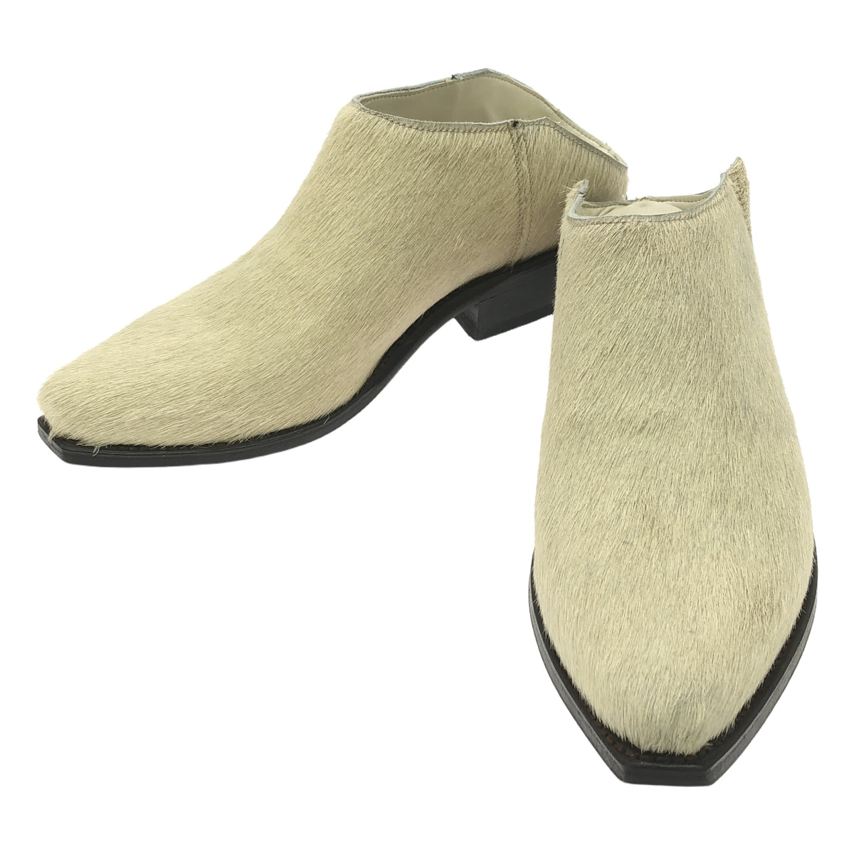 GABRIELA COLL GARMENTS / ガブリエラコールガーメンツ | 2023 | SENDRA CROPPED BOOTS ハラコレザー ウエスタンカットブーツ | 36 | ホワイト/ブラック | レディース