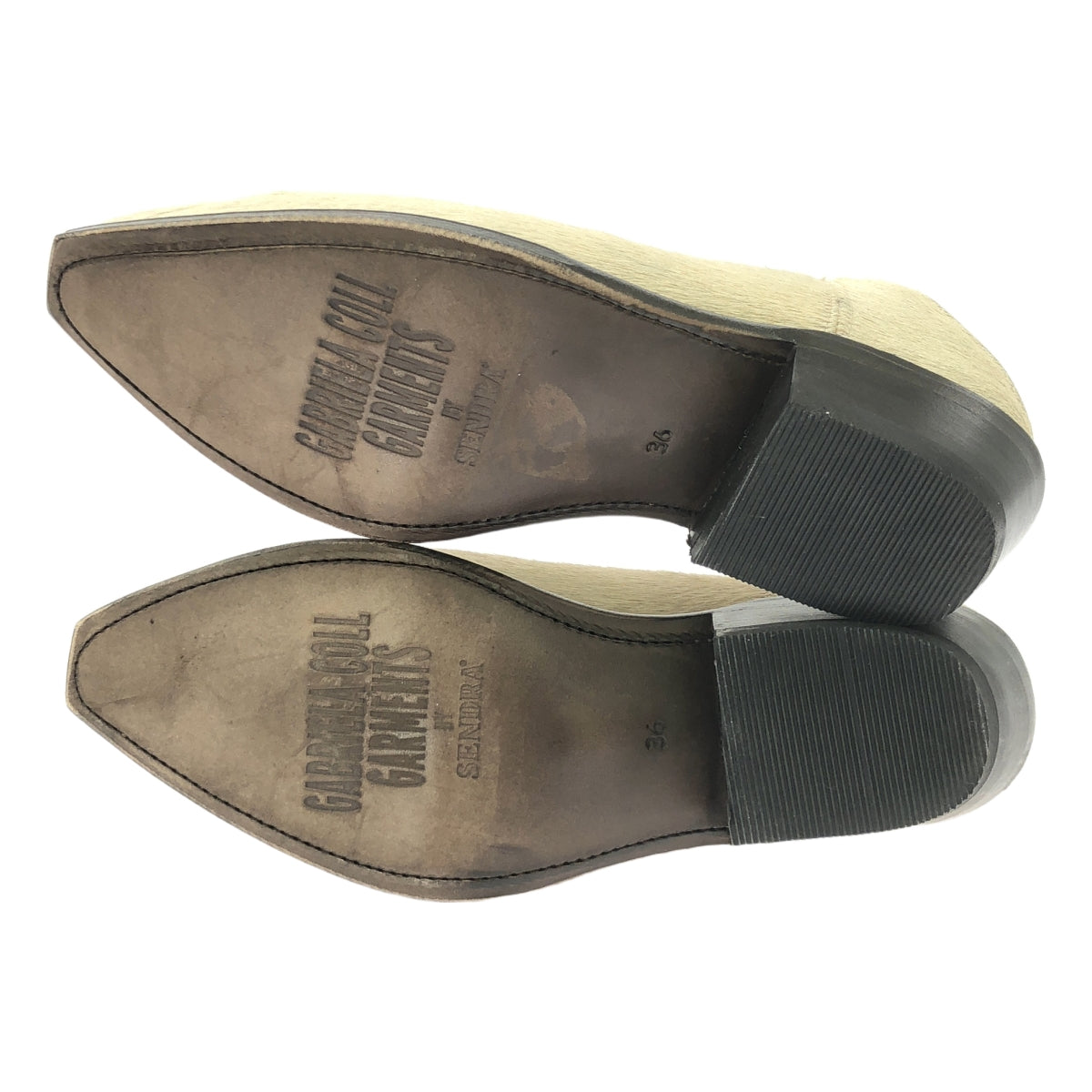 GABRIELA COLL GARMENTS / ガブリエラコールガーメンツ | 2023 | SENDRA CROPPED BOOTS ハラコレザー ウエスタンカットブーツ | 36 | ホワイト/ブラック | レディース