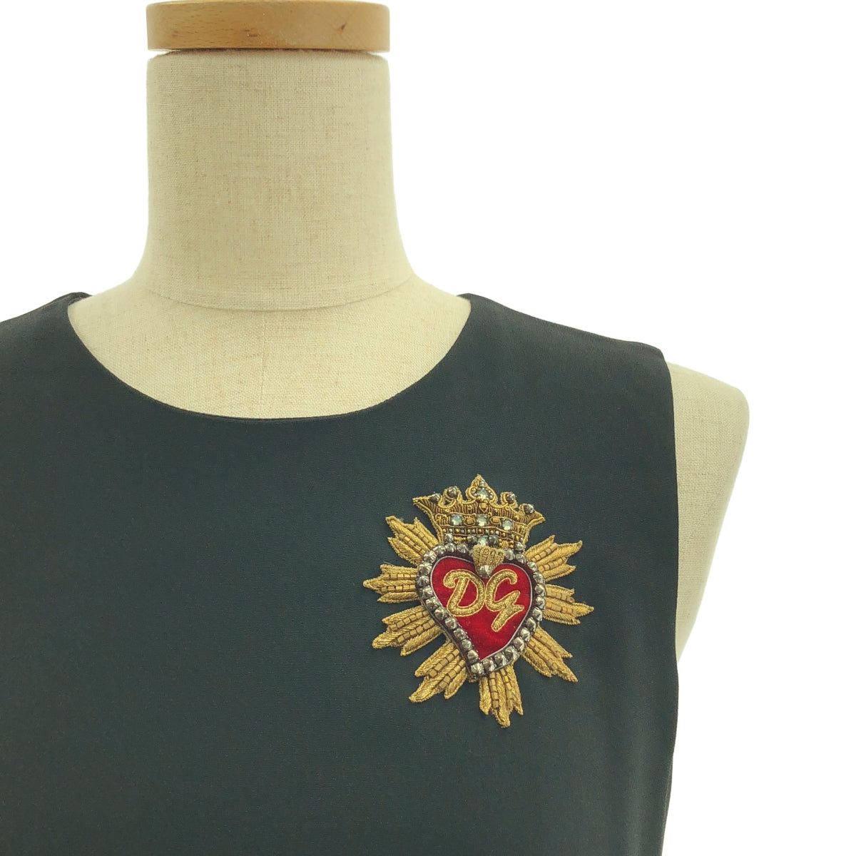 DOLCE＆GABBANA / ドルチェ＆ガッバーナドルガバ | スタッズ パッチ ノースリーブ ドレス ワンピース | 36 | レディース