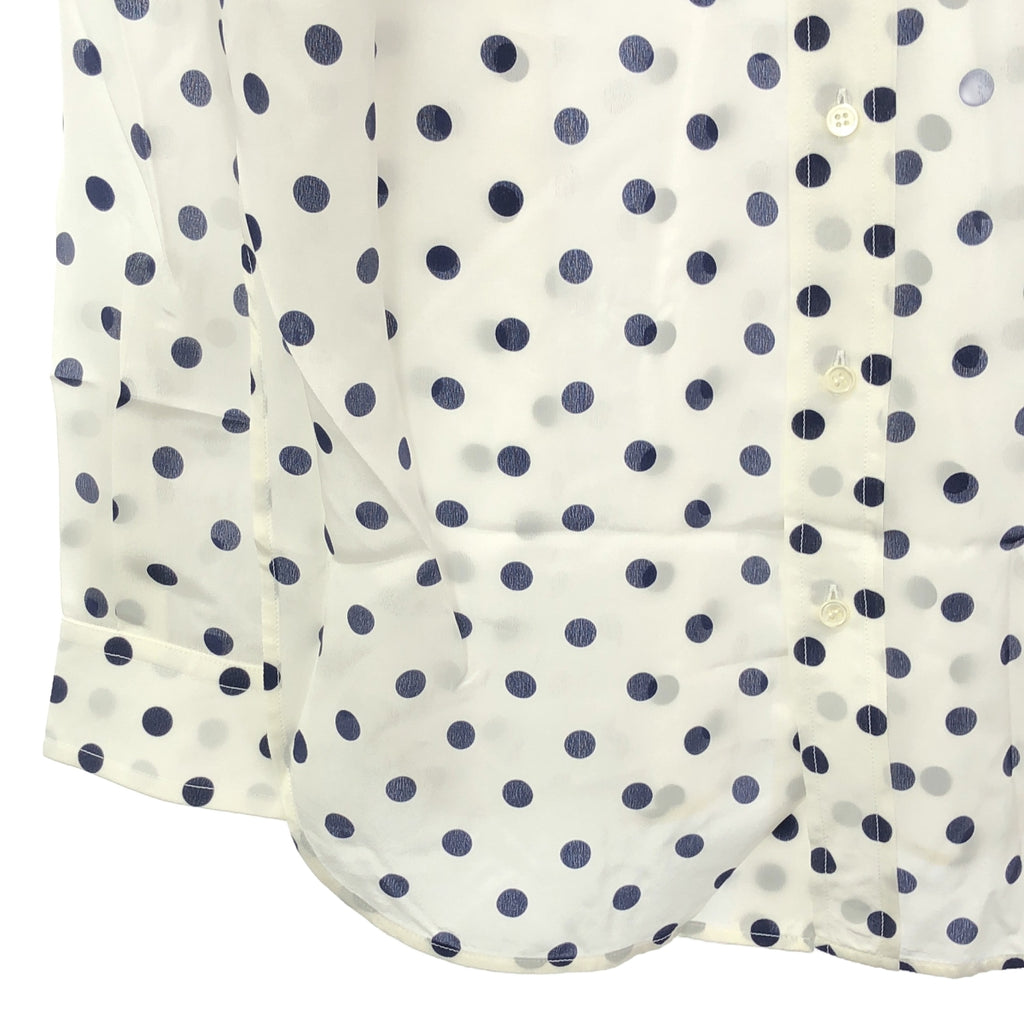 [狀況良好] 巴黎世家 |絲綢圓點紐扣超大襯衫 | XS |白色 |女性的