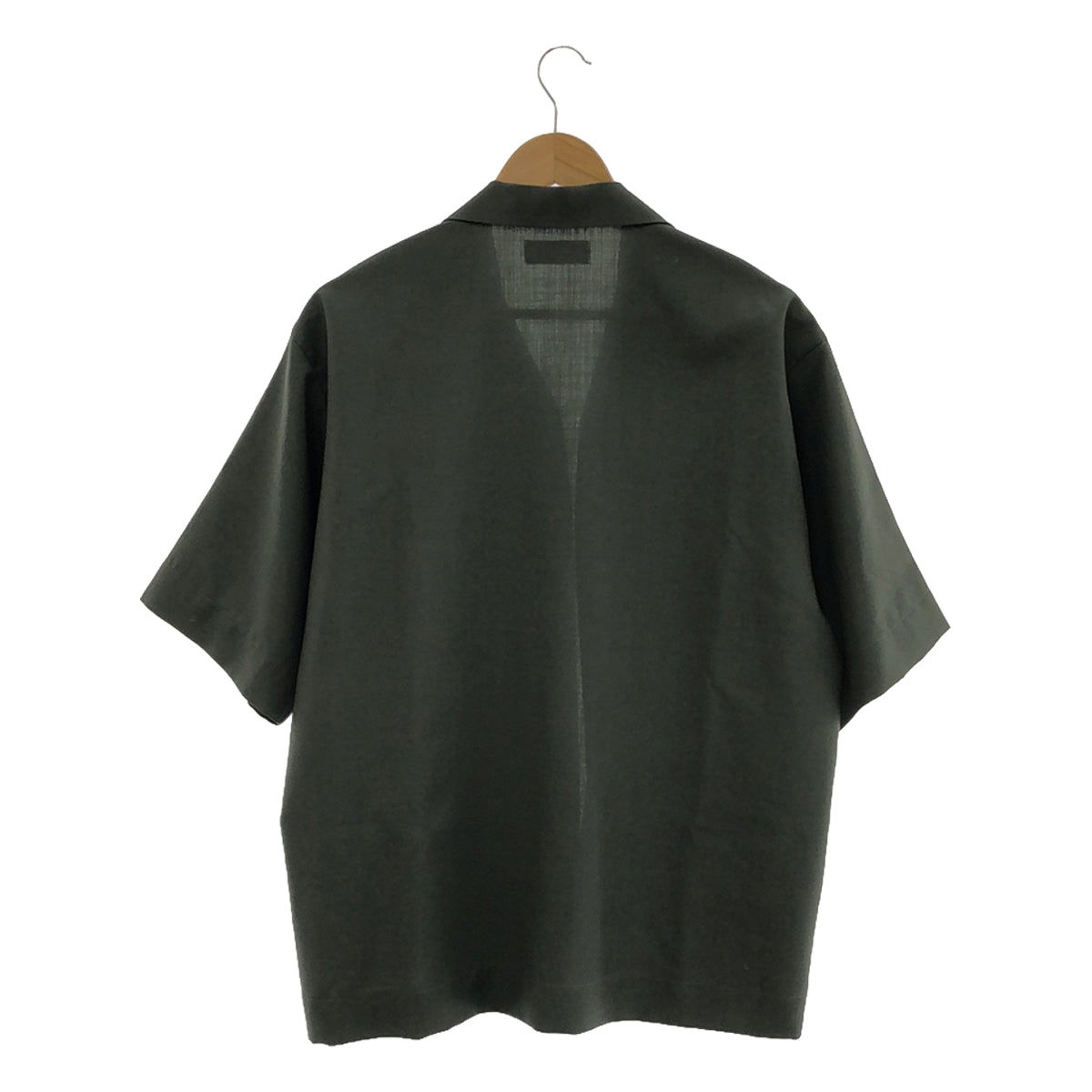 marka / 마커 | 2021SS | BUTTONLESS SHIRT WOOL MOHAIR TROPICAL 울 모헤어 트로피컬 버튼리스 반소매 셔츠 | 2 | 그린 | 남성