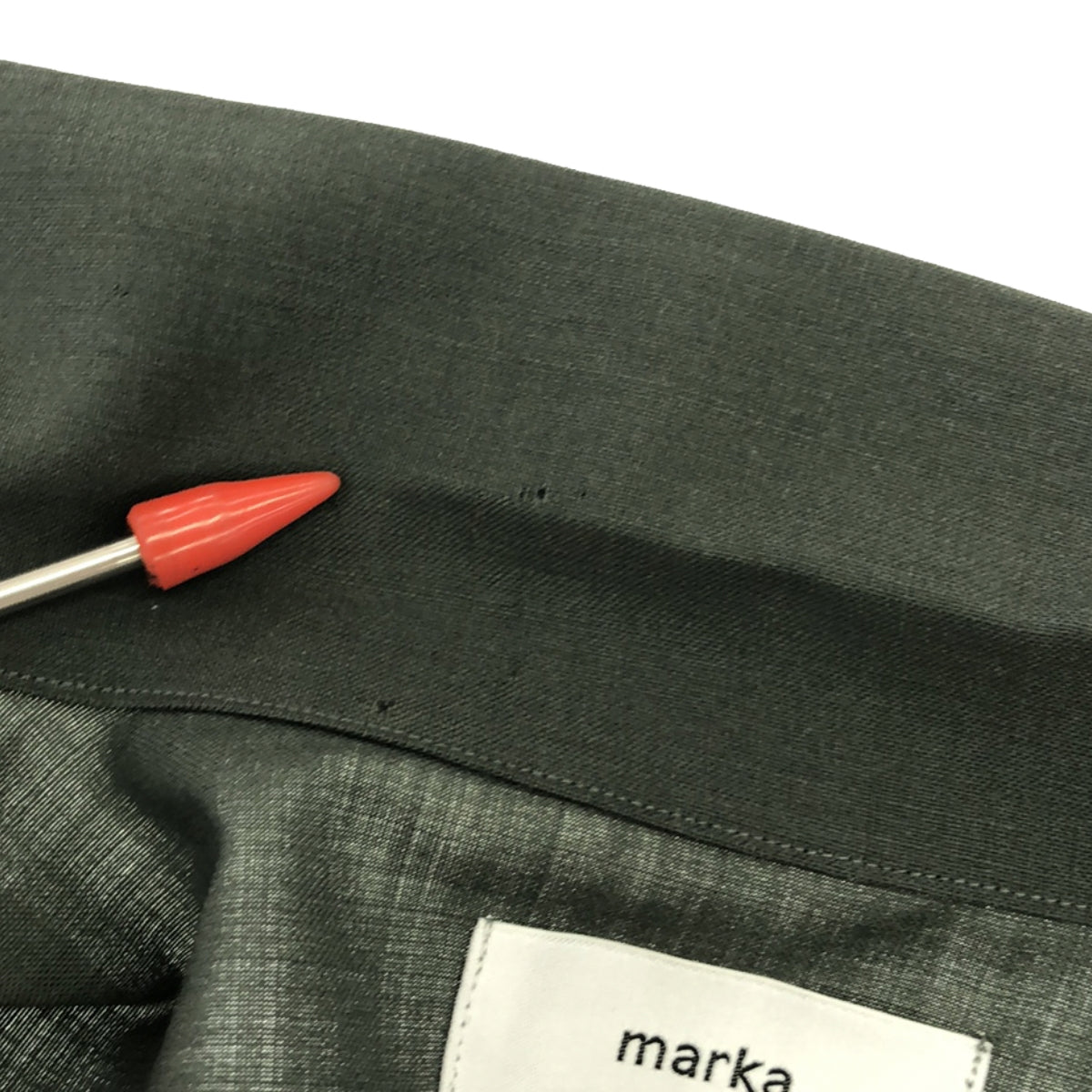 marka / 마커 | 2021SS | BUTTONLESS SHIRT WOOL MOHAIR TROPICAL 울 모헤어 트로피컬 버튼리스 반소매 셔츠 | 2 | 그린 | 남성