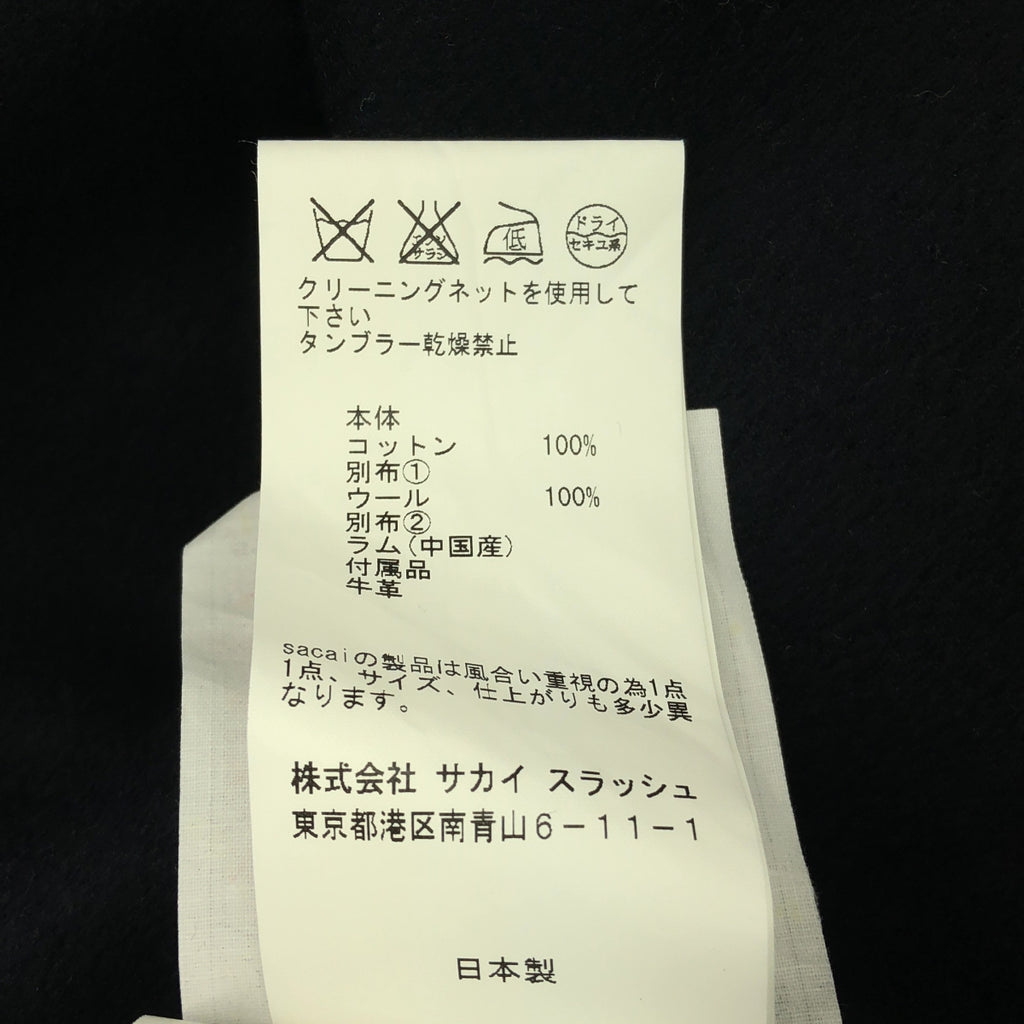 sacai | 牛仔布對接式外套 | 1 | 靛藍/海軍藍 | 女款