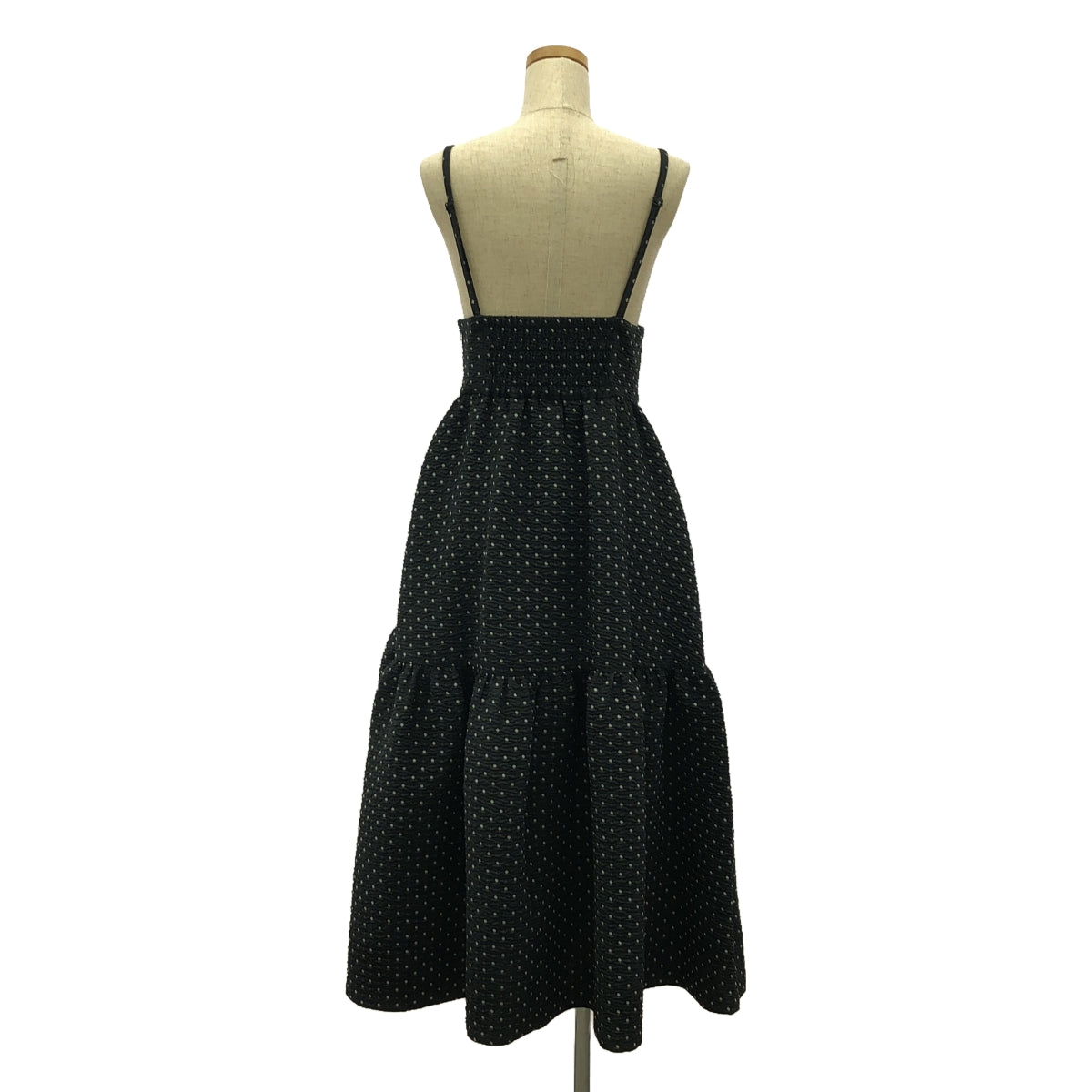 Bluelea / ブルレア | Dot Jacquard suspenders skirt ジャガード サスペンダー スカート | S | レディース