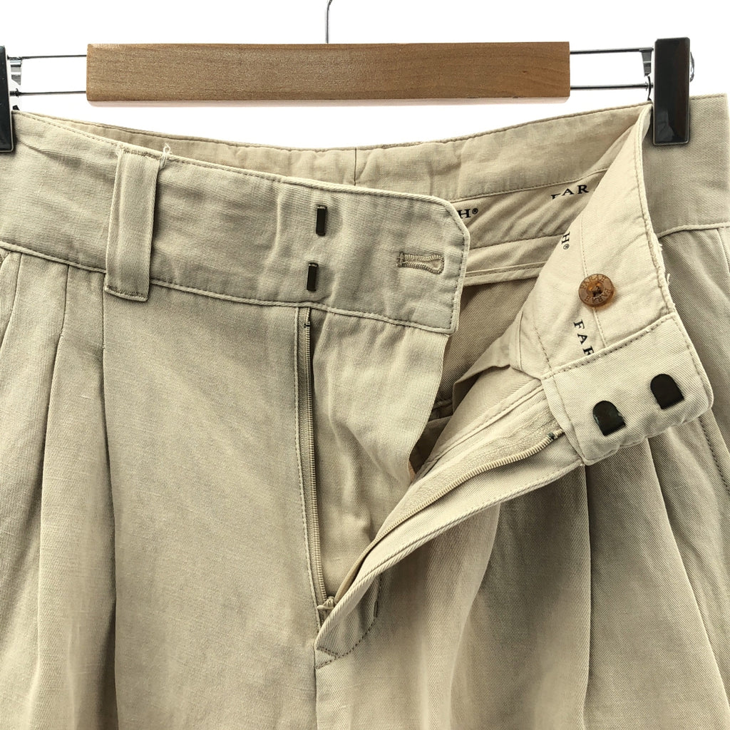 FARAH / ファーラー | 2023SS | Three-Tuck Wide Pants Twill 3タック ワイド ツイル パンツ | W30 L30 | ベージュ | メンズ
