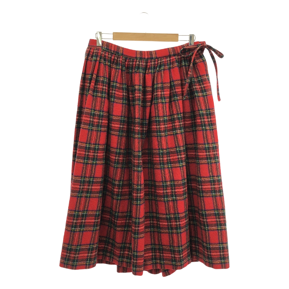 R&amp;D.M.Co / 올드맨즈 재단사 | 울 체크 개더 스커트 | F | 레드 | 여성