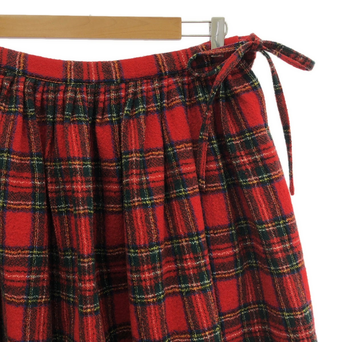 R&amp;D.M.Co / 올드맨즈 재단사 | 울 체크 개더 스커트 | F | 레드 | 여성
