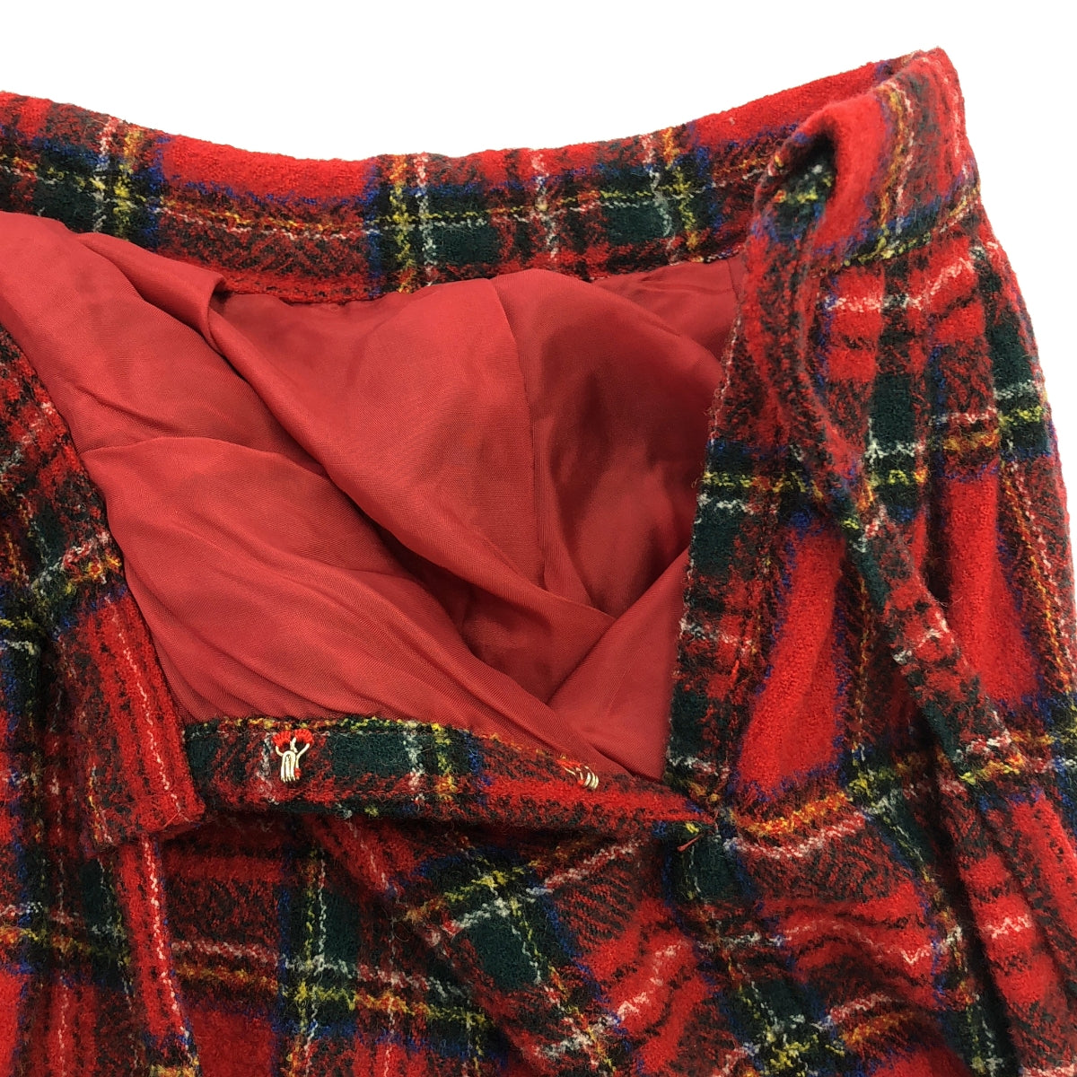 R&amp;D.M.Co / 올드맨즈 재단사 | 울 체크 개더 스커트 | F | 레드 | 여성