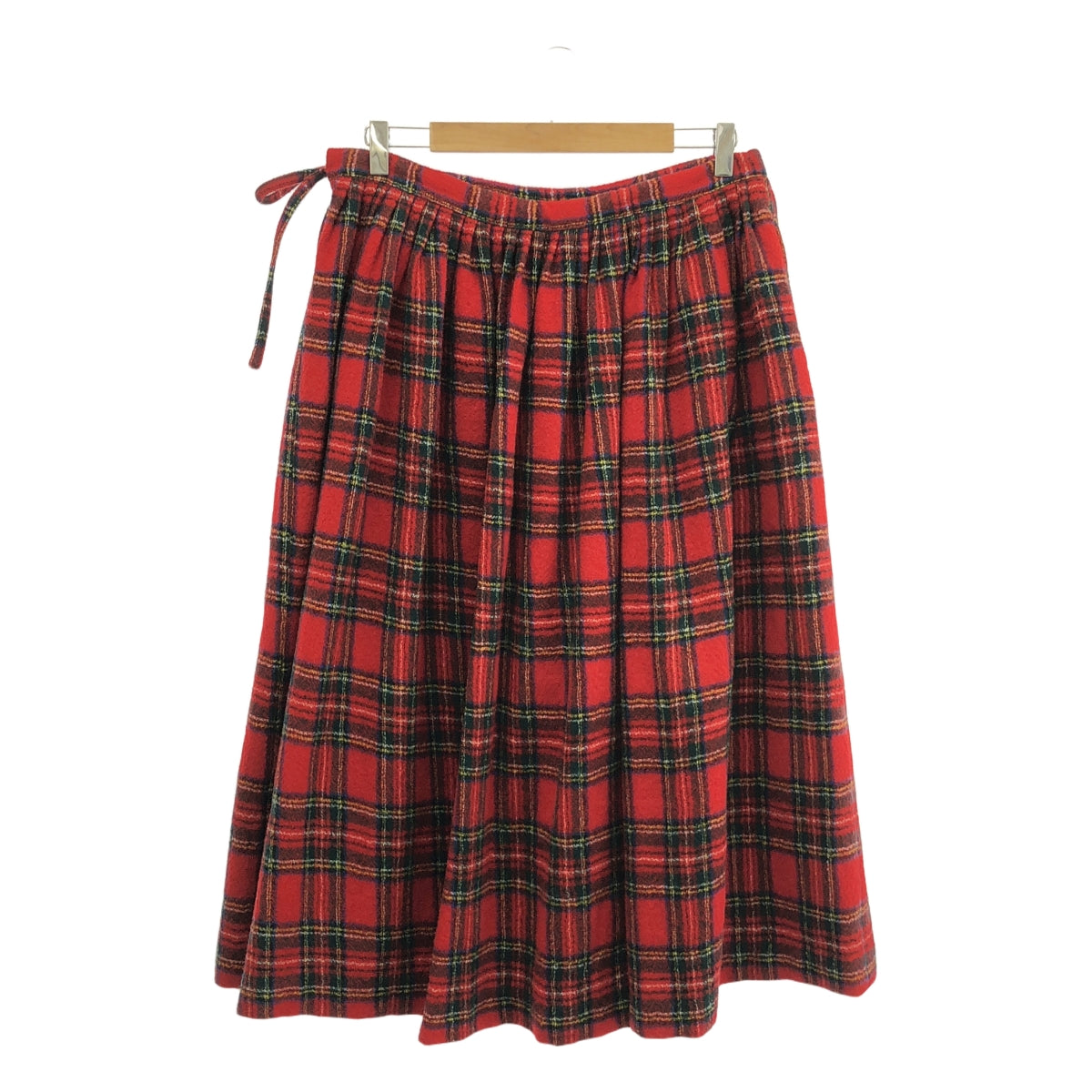 R&amp;D.M.Co / 올드맨즈 재단사 | 울 체크 개더 스커트 | F | 레드 | 여성