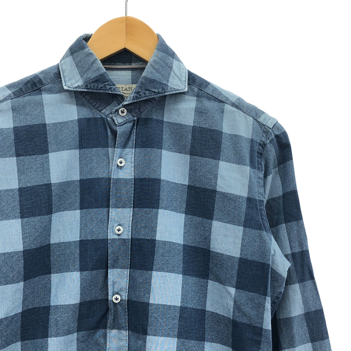 ORIAN / 오리안 | 코튼 체크 셔츠 | S | 블루 | 남성