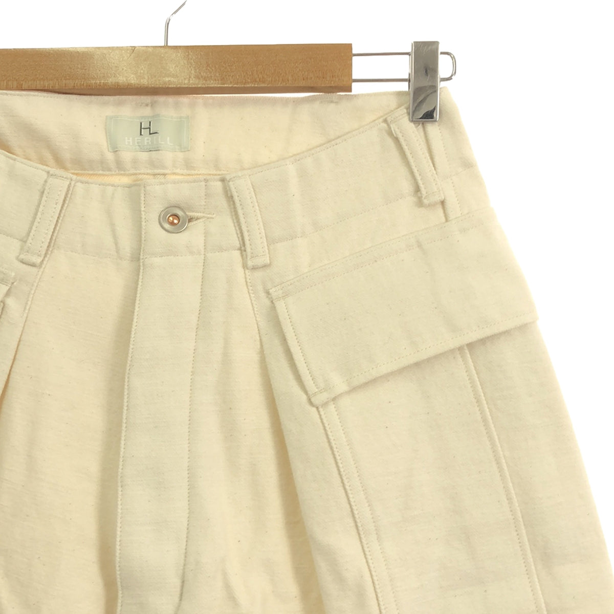 [Good Condition] HERILL | 2022SS | HL Denim Cargoshorts | 0 | Natural | Women's