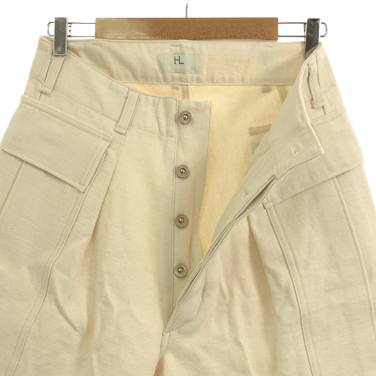 [Good Condition] HERILL | 2022SS | HL Denim Cargoshorts | 0 | Natural | Women's