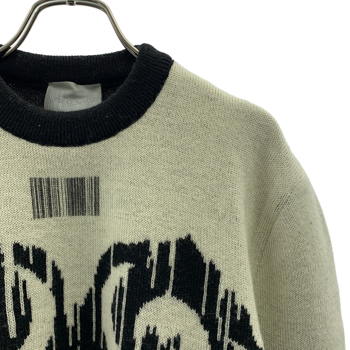 VTMNTS | 條碼斯拉夫毛衣 圓領針織衫 | S 碼 |