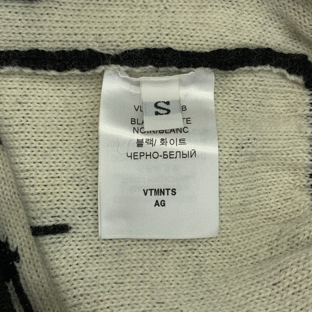 VTMNTS | 條碼斯拉夫毛衣 圓領針織衫 | S 碼 |