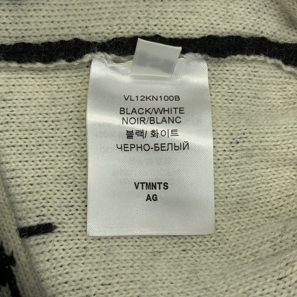 VTMNTS | 條碼斯拉夫毛衣 圓領針織衫 | S 碼 |