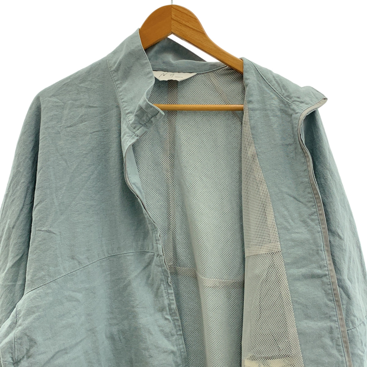 ANCELLM / 안세루무 | SILK NEP KIMONO BLOUSON / 실크 린넨 네프 오버 재킷 블루존 / 메쉬 총 안감 | 2 | 남성
