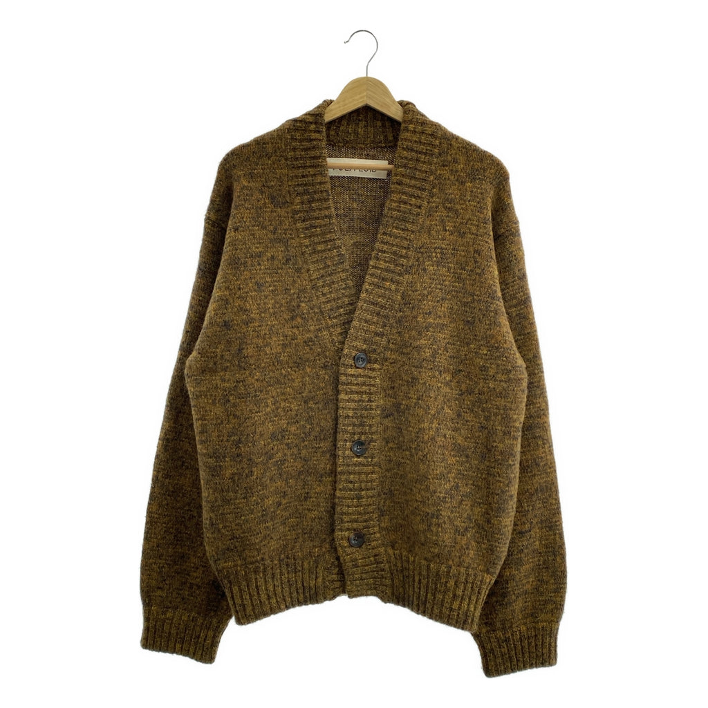 POLYPLOID / 폴리프로이드 | KNIT CARDIGAN / 믹스 울 돼지 가죽 가죽 팔꿈치 패치 니트 카디건 | 3 | 남성