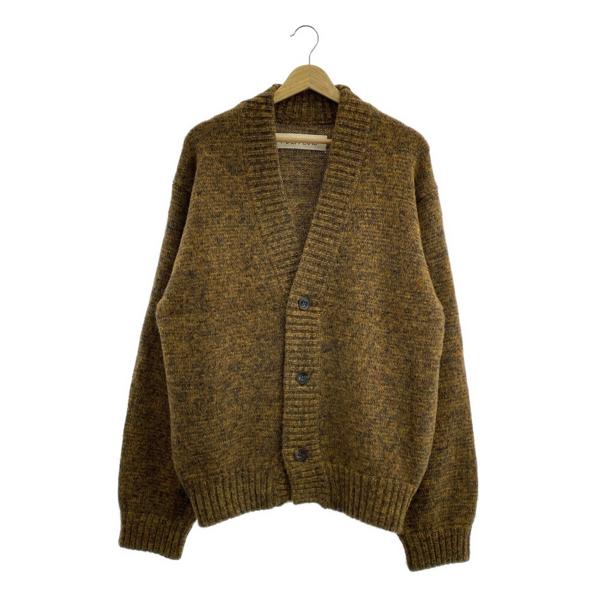 POLYPLOID / 폴리프로이드 | KNIT CARDIGAN / 믹스 울 돼지 가죽 가죽 팔꿈치 패치 니트 카디건 | 3 | 남성