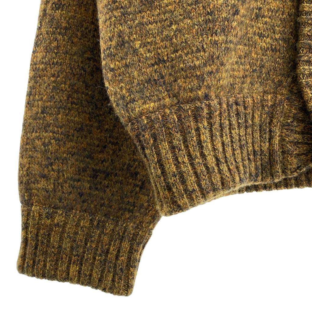 POLYPLOID / 폴리프로이드 | KNIT CARDIGAN / 믹스 울 돼지 가죽 가죽 팔꿈치 패치 니트 카디건 | 3 | 남성