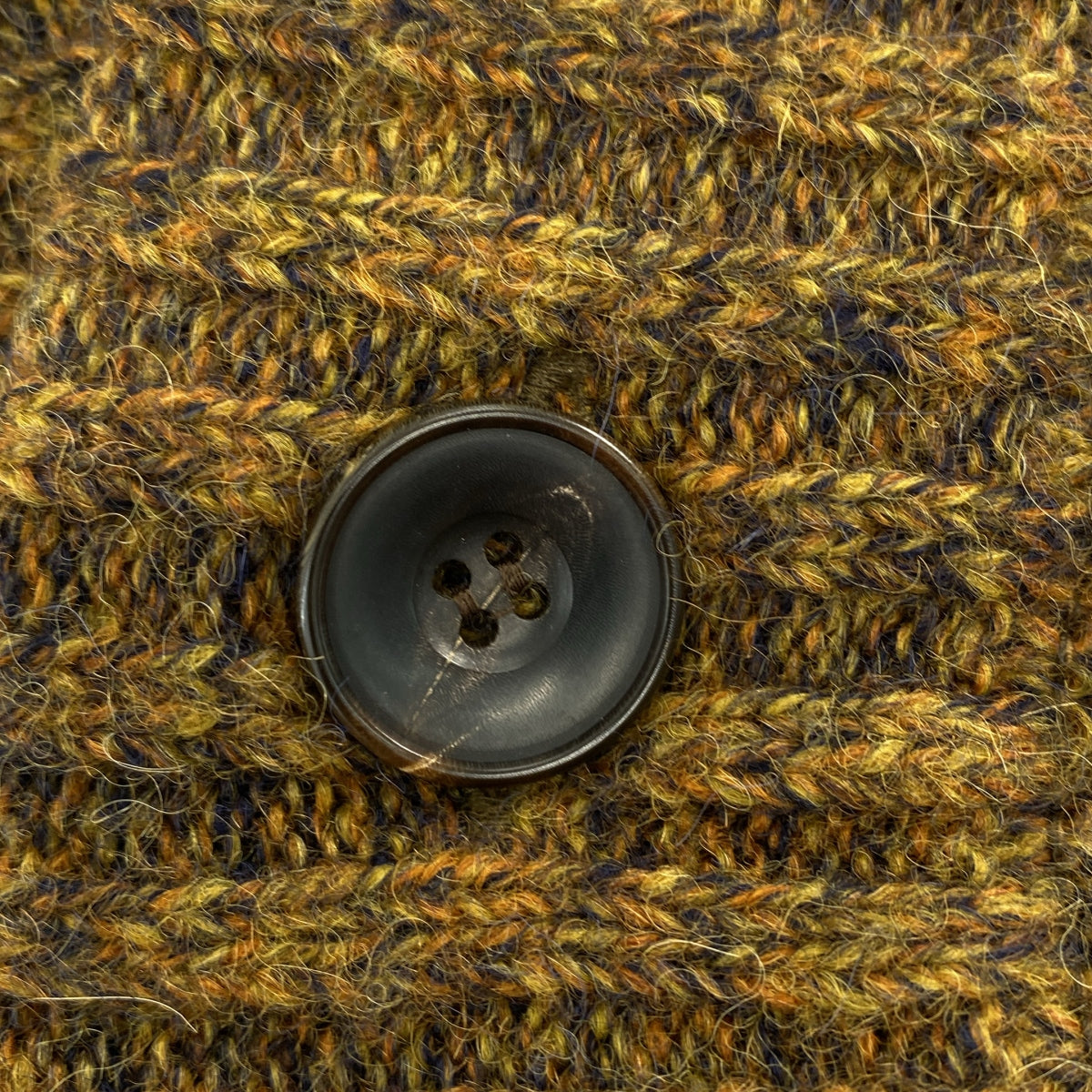 POLYPLOID / 폴리프로이드 | KNIT CARDIGAN / 믹스 울 돼지 가죽 가죽 팔꿈치 패치 니트 카디건 | 3 | 남성