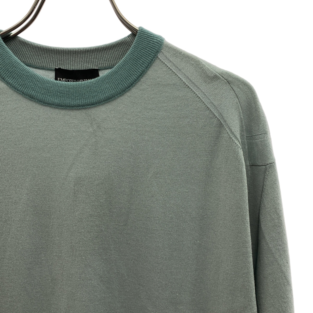 EMPORIO ARMANI / 엠포리오 아르마니 | ASV Lyocell and virgin wool-blend jumper / 실크 블렌드 로고 서머니트 컷소우 | XS |