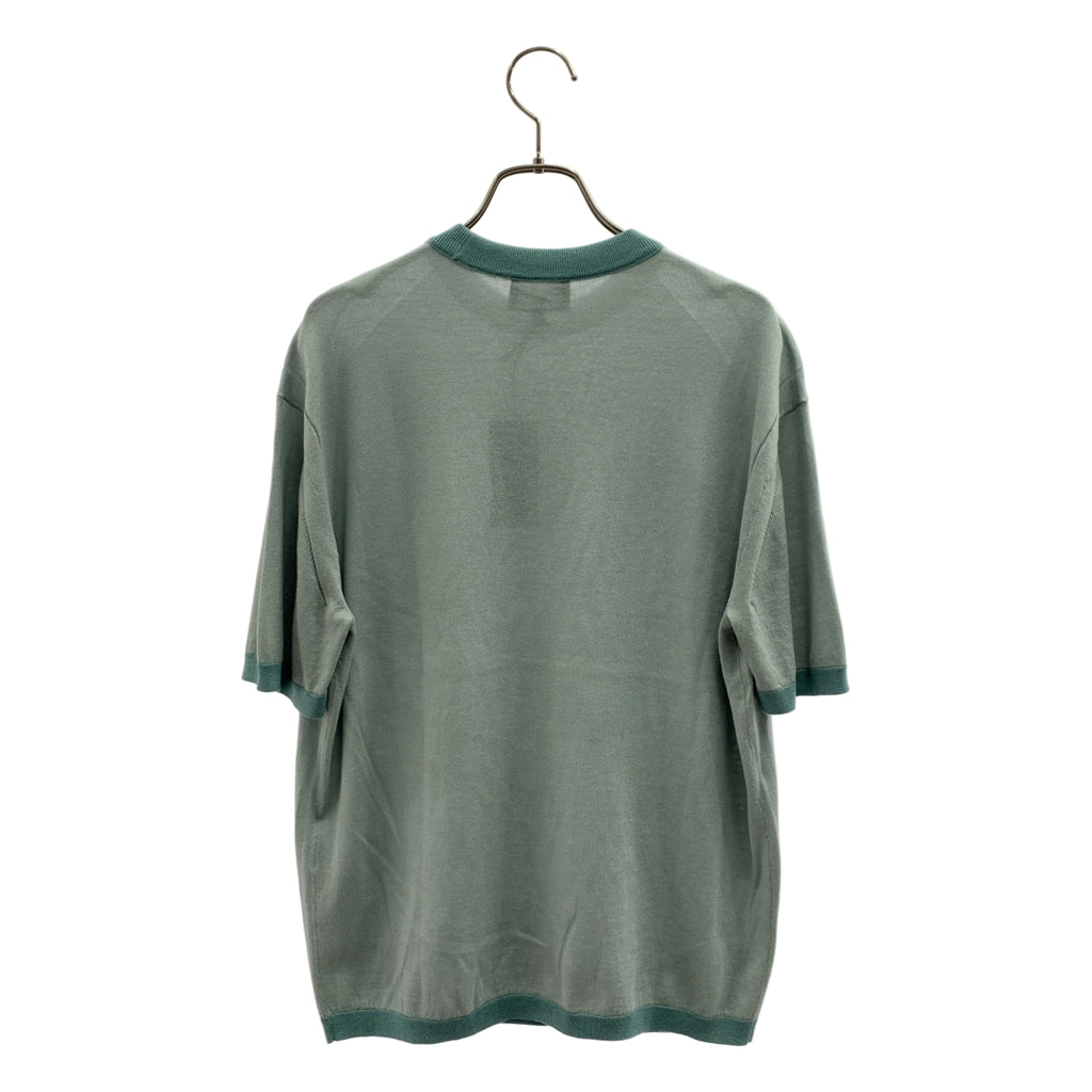 EMPORIO ARMANI / 엠포리오 아르마니 | ASV Lyocell and virgin wool-blend jumper / 실크 블렌드 로고 서머니트 컷소우 | XS |