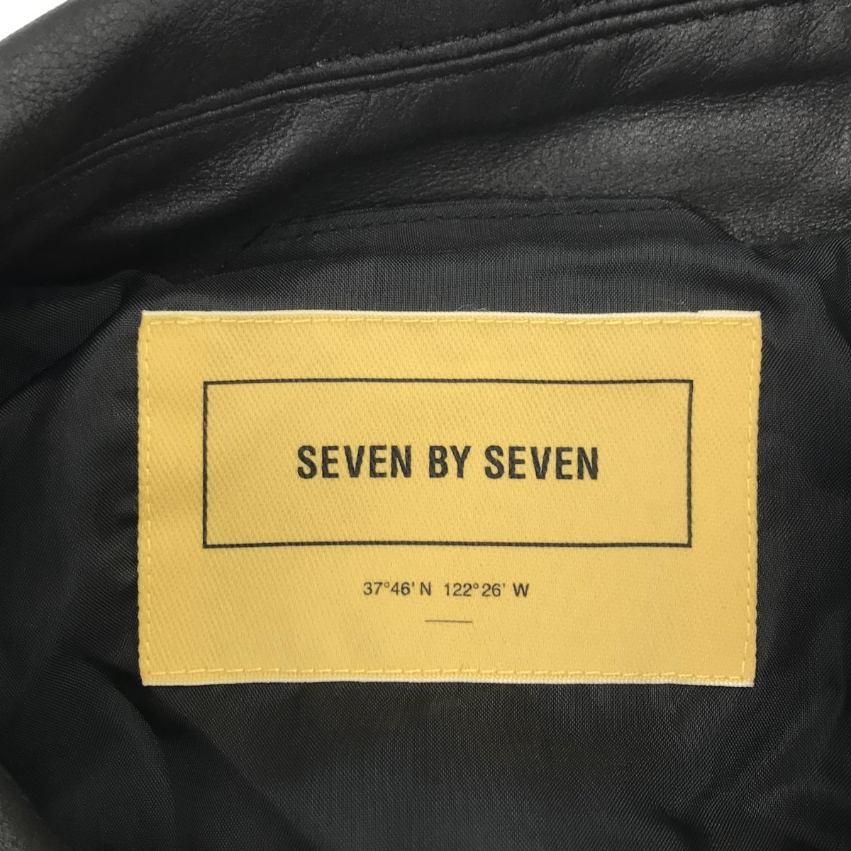 【美品】  SEVEN BY SEVEN / セブン バイ セブン | × L'ECHOPPE 別注 LEATHER BAL COLLAR COAT / ゴートレザー バルカラーコート / 総裏地 | M | ブラック | メンズ