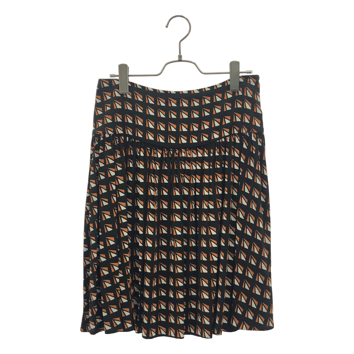 PRADA / プラダ | 2014 | ギャザー 総柄 フレアスカート | 40 | レディース